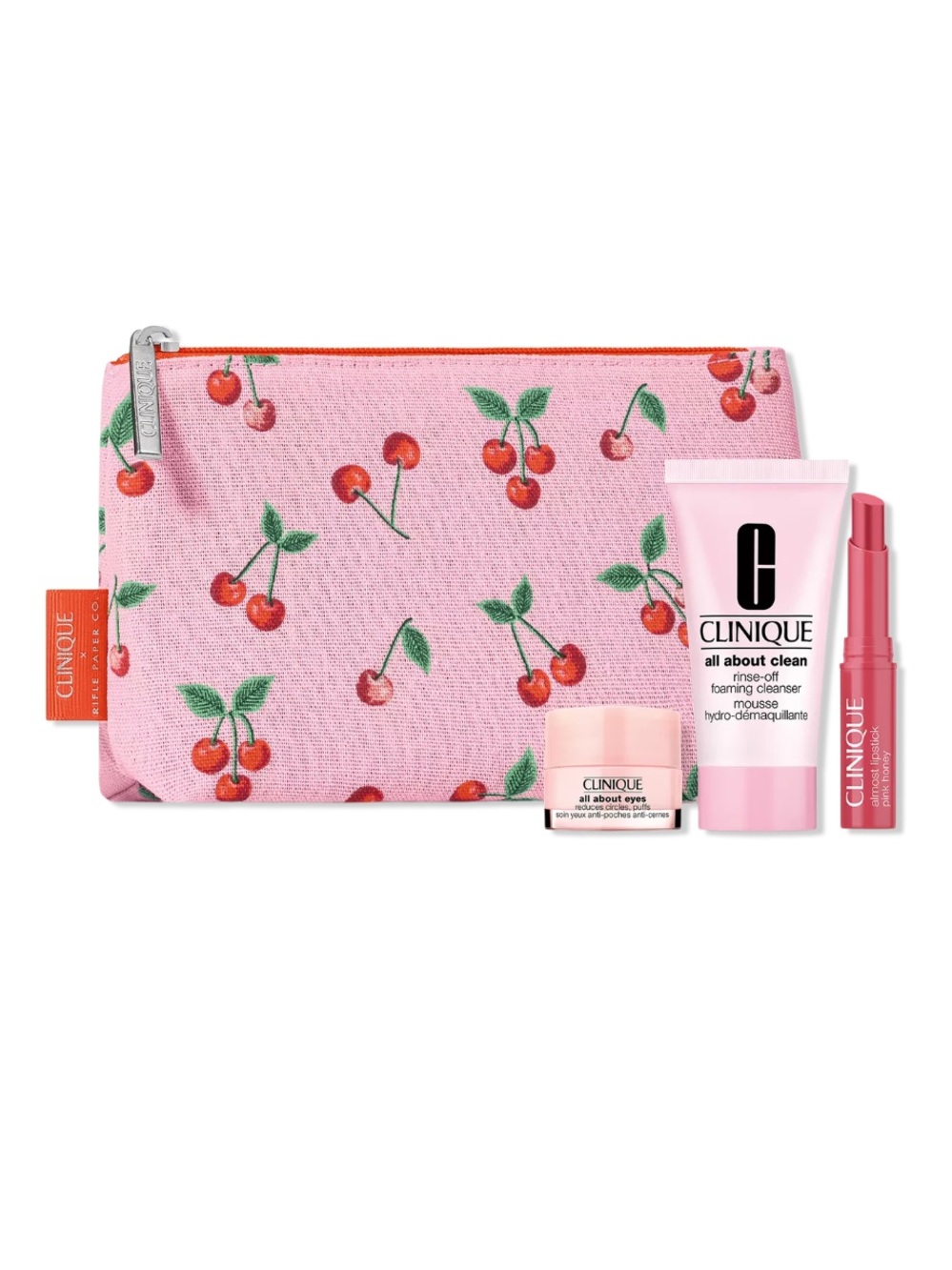 Clinique Pink Cherry Travel Makeup Set with Pink Lipstick